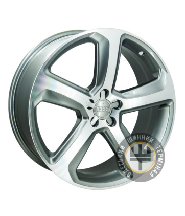 Replica Audi ZY2012 8.5x20 5x112 ET38 DIA66.6 Серый, полированные спицы и обод