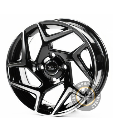 Replica FD5332-4 6.5x15 4x108 ET38 DIA63.3 Gloss Black Machined Face (Черный глянцевый полированное лицо)