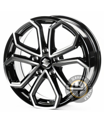 Replica SZ5089 6.5x16 5x114.3 ET45 DIA60.1 Gloss Black Machined Face (Черный глянцевый полированное лицо)
