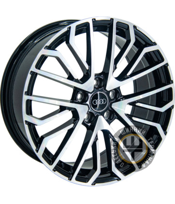 Replica Audi F8804 8x18 5x112 ET40 DIA66.45 Черный с алмазной механической обработкой лицевой поверхности