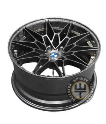 Replica FORGED B5  9.5x19 5x112 ET12 DIA66.45 CARBON_LIP_SATIN_BLACK_INSIDE