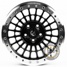 Off Road Wheels OW2114 8.5x18 5x127 ET-12 DIA71.56 Matt Black Polished (Матовый черный полированный обод)