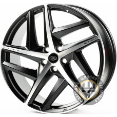Replica LR253 9x22 5x120 ET45 DIA72.6 Matt Black Machine Face (Черный матовый с полировкой)