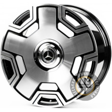 Replica FORGED MR3401 10x21 5x112 ET43 DIA66.56 Gloss Black Machined Face (Черный глянцевый полированное лицо)