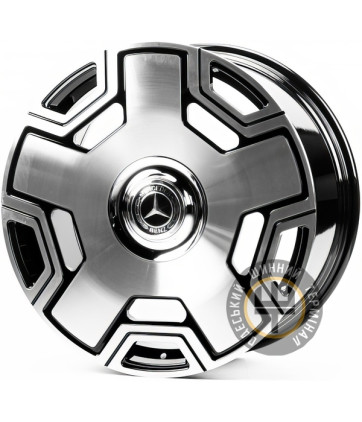 Replica FORGED MR3401 10x21 5x112 ET43 DIA66.56 Gloss Black Machined Face (Черный глянцевый полированное лицо)