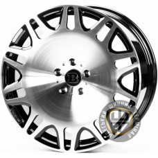 Replica FORGED MR0201 10x22 5x130 ET30 DIA84 Gloss Black Machined Face (Черный глянцевый полированное лицо)