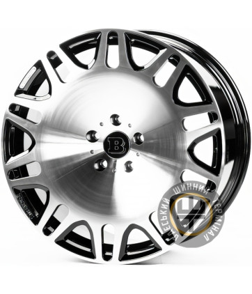 Replica FORGED MR0201 10x22 5x130 ET30 DIA84 Gloss Black Machined Face (Черный глянцевый полированное лицо)