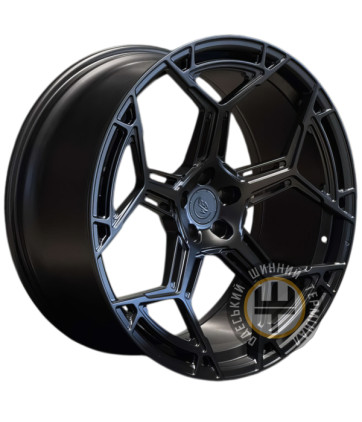 WS FORGED WS-022C 11.5x21 5x130 ET66 DIA71.5 Чёрный глянцевый с полированной полкой