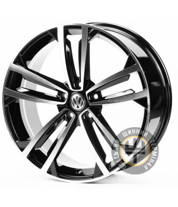 Replica VV5396 8x19 5x112 ET45 DIA57.1 Черный с алмазной механической обработкой лицевой поверхности