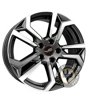 Replica LegeArtis TY268 7x17 5x114.3 ET45 DIA60.1 Gun metal full polish (Темно-серый с полированным ободом)
