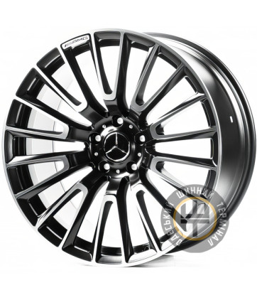 Replica MR82 10x22 5x130 ET36 DIA84 Matt Black Machine Face (Черный матовый с полировкой)