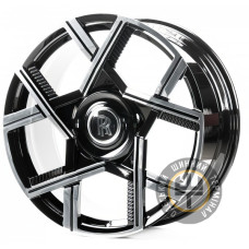 Replica RR001 10x23 5x112 ET30 DIA66.56 Gloss Black Machined Face (Черный глянцевый полированное лицо)