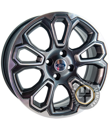 Replica Ford 1136 7x17 4x108 ET37.5 DIA63.4 Серый, полированные спицы и обод