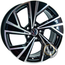 Replica Volkswagen F7651 7.5x17 5x112 ET35 DIA57.1 Черный с алмазной механической обработкой лицевой поверхности