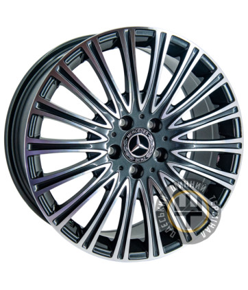 Replica Mercedes XF009 8x18 5x112 ET43 DIA66.45 Серый, полированные спицы и обод