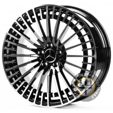 Replica FORGED MR0008 8.5x20 5x112 ET30 DIA66.45 Gloss Black Machined Face (Черный глянцевый полированное лицо)