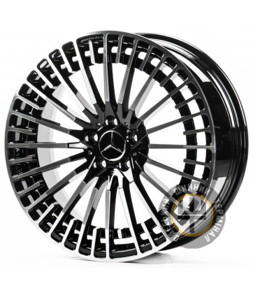Replica FORGED MR0008 8x20 5x112 ET32 DIA66.45 Gloss Black Machined Face (Черный глянцевый полированное лицо)