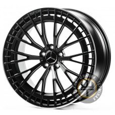 Replica FORGED MR0005 9.5x22 5x112 ET27 DIA66.5 Gloss Black Machined Face (Черный глянцевый полированное лицо)