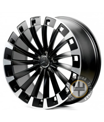 Replica FORGED MR0002 9.5x22 5x112 ET30 DIA66.45 Satin black with machined face