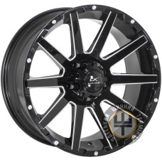 Zorat Wheels ZW-D9352 9x20 5x139.7 ET0 DIA110.1 Gloss Black W/Milled Spoker