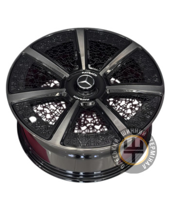 Replica FORGED MR0004 9x21 5x112 ET34 DIA66.45 Gloss black with dark machined face