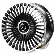 Replica FORGED MR0009 10x22 5x112 ET47 DIA66.45 Satin black with machined face