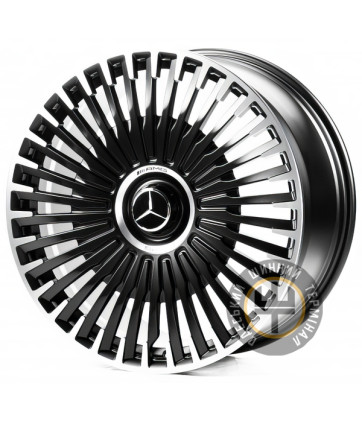 Replica FORGED MR0009 9.5x21 5x112 ET41.5 DIA66.45 Satin black with machined face