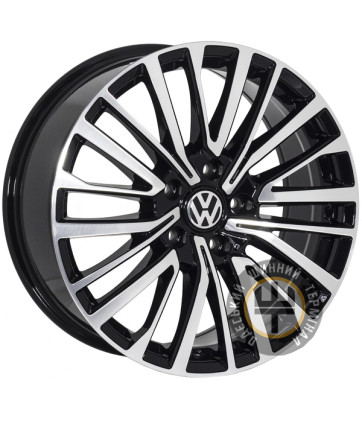 Replica VV18515 8x18 5x120 ET45 DIA65.1 Gloss Black Machined Face (Черный глянцевый полированное лицо)