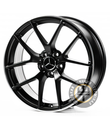 Replica MR164 8x19 5x112 ET34 DIA66.45 Satin black lip polish