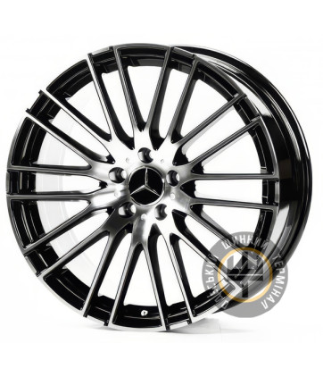 Replica MR143 9.5x19 5x112 ET45 DIA66.45 Gloss Black Machined Face (Черный глянцевый полированное лицо)