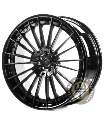 WS FORGED WS-028C 9.5x23 5x112 ET36 DIA66.5 SATIN BLACK GLOSSY BLACK LIP