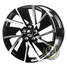 Replica SK18544 8x18 5x112 ET44 DIA57.1 Gloss Black Machined Face (Черный глянцевый полированное лицо)