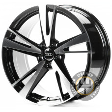 Replica A5553 8.5x19 5x112 ET39 DIA66.45 Gloss Black Machined Face (Черный глянцевый полированное лицо)