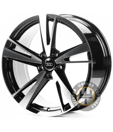 Replica A5553 8.5x19 5x112 ET39 DIA66.45 Gloss Black Machined Face (Черный глянцевый полированное лицо)
