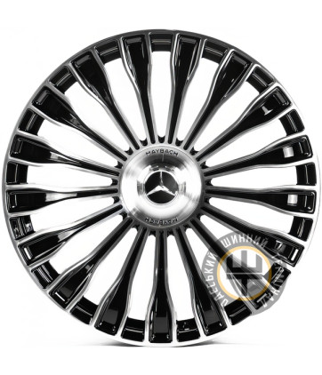 Replica FORGED MR0003 9x21 5x112 ET34 DIA66.45 Gloss Black Machined Face (Черный глянцевый полированное лицо)