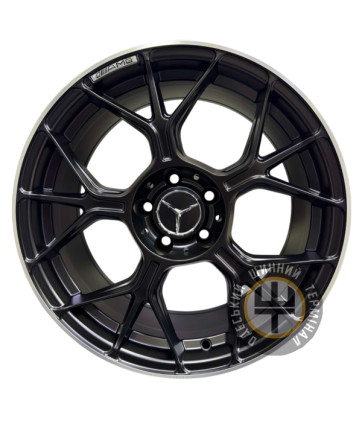 Replica CT-1700 8.5x18 5x112 ET42 DIA66.6 Matt Black Polished Lip (Матовый черный полированный обод)