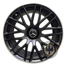 Replica CT-1703 10x22 5x112 ET45 DIA66.6 Matt Black Polished Lip (Матовый черный полированный обод)