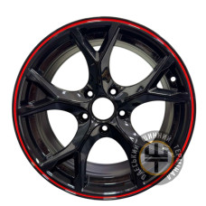 Replica CT-2469 7.5x17 5x114.3 ET42 DIA64.1 black rim red (Черный с красным ободом)