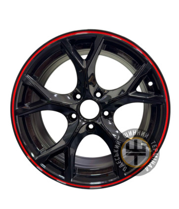 Replica CT-2469 8x18 5x114.3 ET42 DIA64.1 black rim red (Черный с красным ободом)