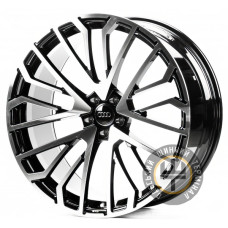 Replica FORGED A01002 10x23 5x112 ET15 DIA66.5 Gloss Black Machined Face (Черный глянцевый полированное лицо)