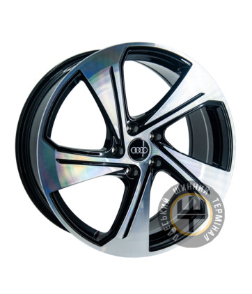 Replica Audi GT YS1270 8x19 5x112 ET35 DIA66.5 Черный с алмазной механической обработкой лицевой поверхности