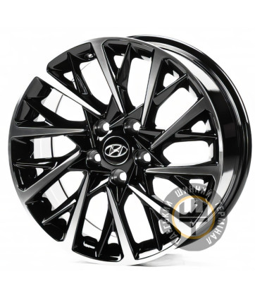 Replica HND142 7.5x17 5x114.3 ET45 DIA67.1 Gloss Black Machined Face (Черный глянцевый полированное лицо)