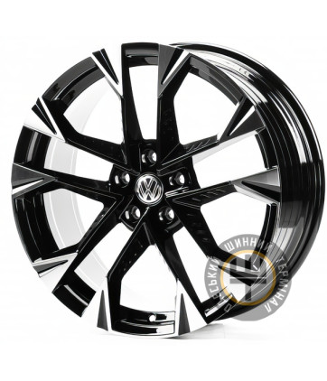 Replica VV19051 8x19 5x112 ET43 DIA57.1 Gloss Black Machined Face (Черный глянцевый полированное лицо)