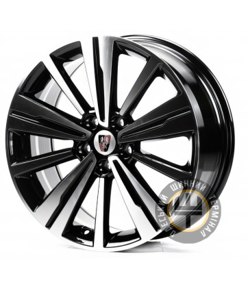 Replica Roewe686 7.5x18 5x112 ET41 DIA57.1 Черный с алмазной механической обработкой лицевой поверхности