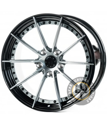 WS FORGED WS-093C 11x21 5x132 ET20 DIA66.5 GLOSS BLACK INSIDE FRONT GLOSS GRAY