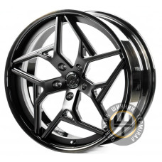 WS FORGED WS-061C 10x21 5x130 ET39 DIA66.5 SATIN BLACK GLOSSY BLACK LIP