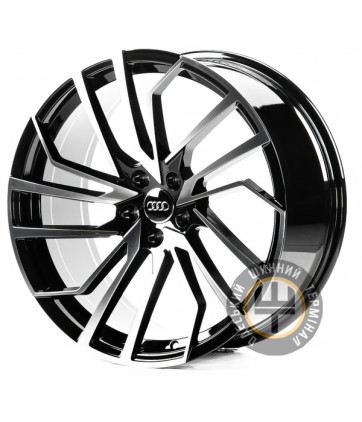Replica A20683 9x20 5x112 ET26 DIA66.45 Gloss Black Machined Face (Черный глянцевый полированное лицо)