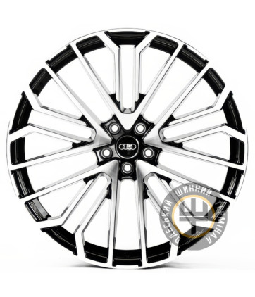 Replica A22434 9.5x22 5x112 ET26 DIA66.45 Gloss Black Machined Face (Черный глянцевый полированное лицо)