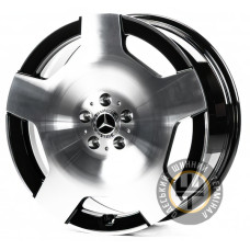 Replica FORGED MR0011 8x18 5x112 ET52 DIA66.45 Gloss Black Machined Face (Черный глянцевый полированное лицо)