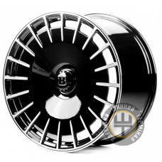 Replica FORGED MR3 10x22 5x112 ET45 DIA66.45 Gloss Black Machined Face (Черный глянцевый полированное лицо)